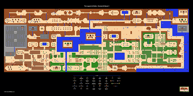The Legend of Zelda 1st Quest Overworld Poster