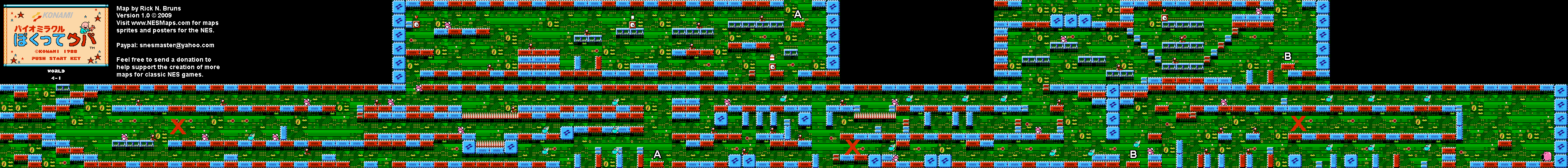Bio Miracle Bokutte Upa - World 4-1 Nintendo NES Map
