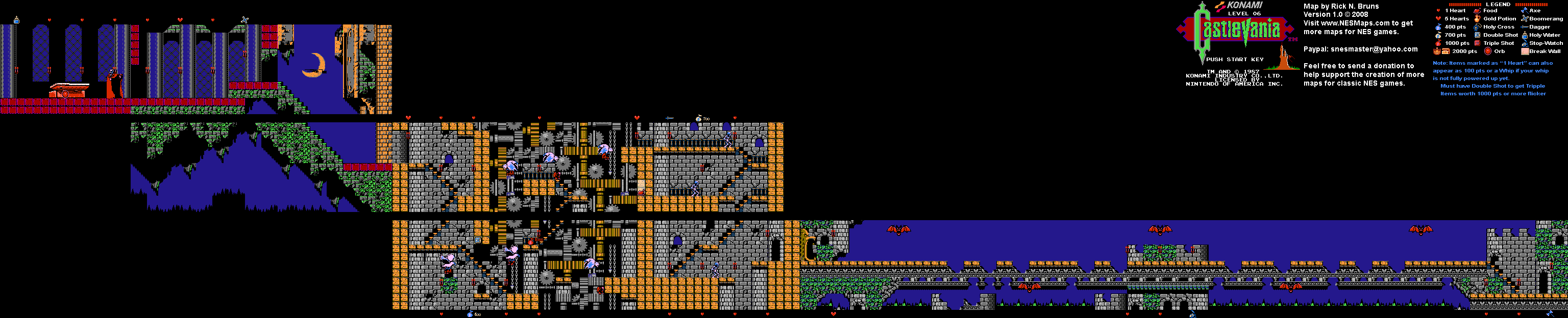 Castlevania - Level 6 Nintendo NES Map