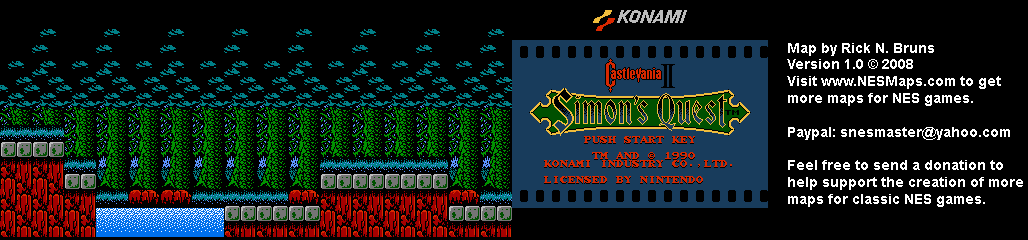 Castlevania II Simon's Quest - Area 11 Background Only Map