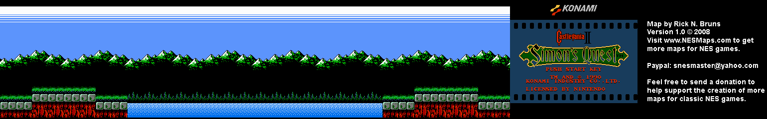 Castlevania II Simon's Quest - Area 25 Background Only Map