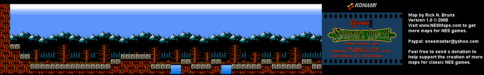 Castlevania II Simon's Quest - Area 26 Background Only Map