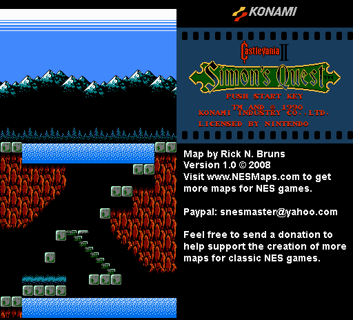 Castlevania II Simon's Quest - Area 37 Background Only Map