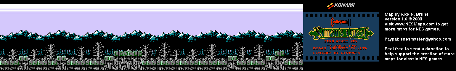 Castlevania II Simon's Quest - Area 43 Background Only Map