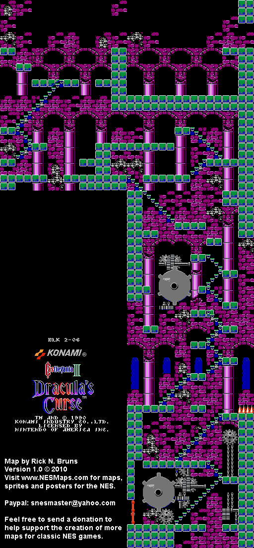 Castlevania III Dracula's Curse - Block 2-06 Nintendo NES Map BG