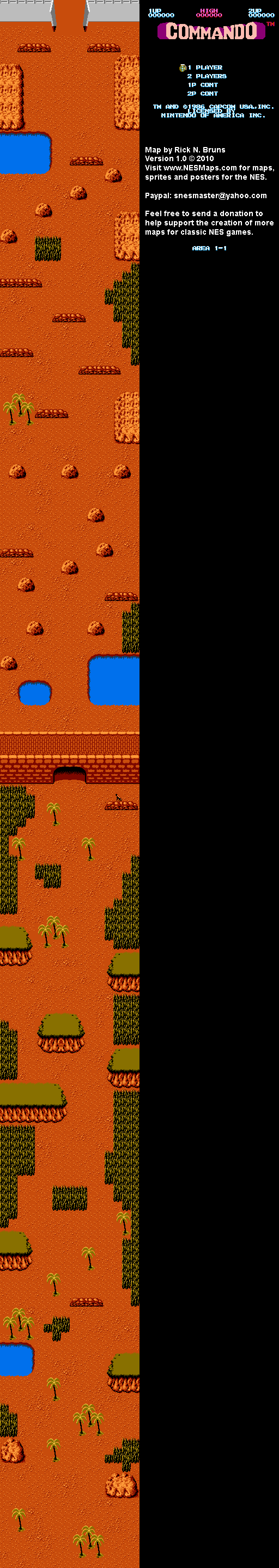 Commando - Area 1-1 - Nintendo NES Map BG