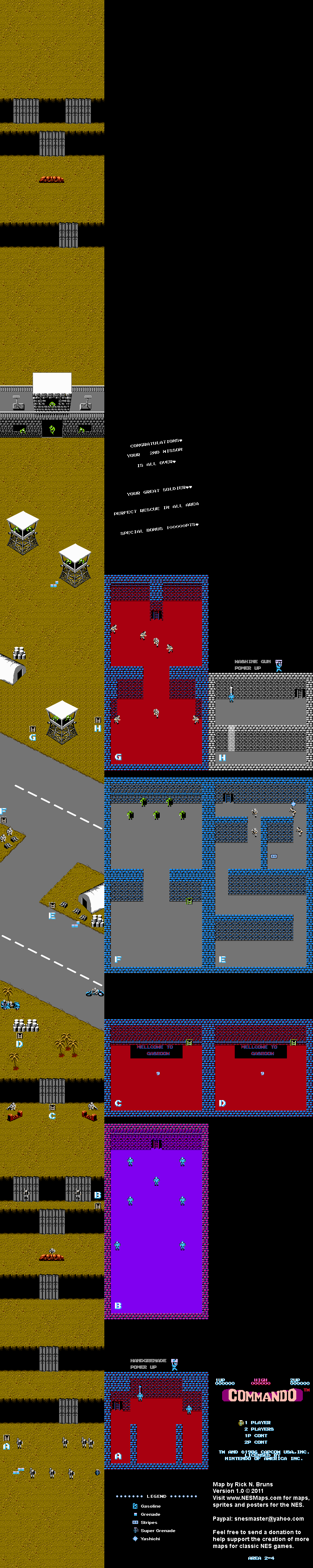 Commando - Area 2-4 - Nintendo NES Map