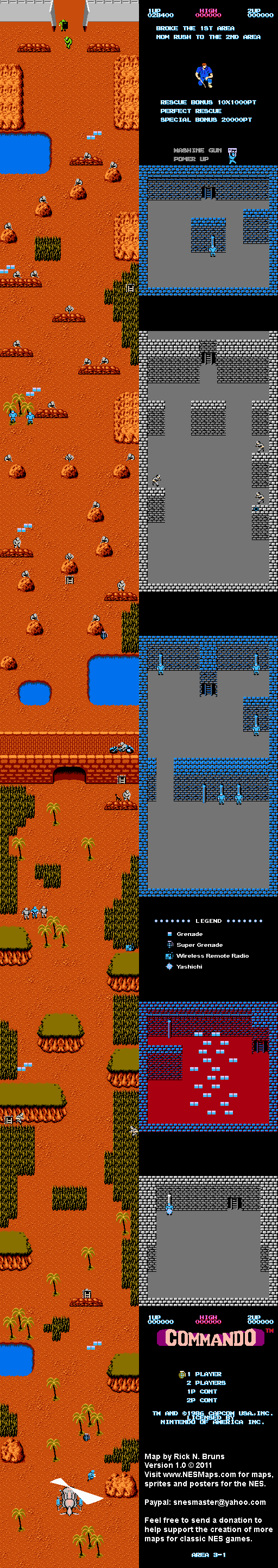 Commando - Area 3-1 - Nintendo NES Map