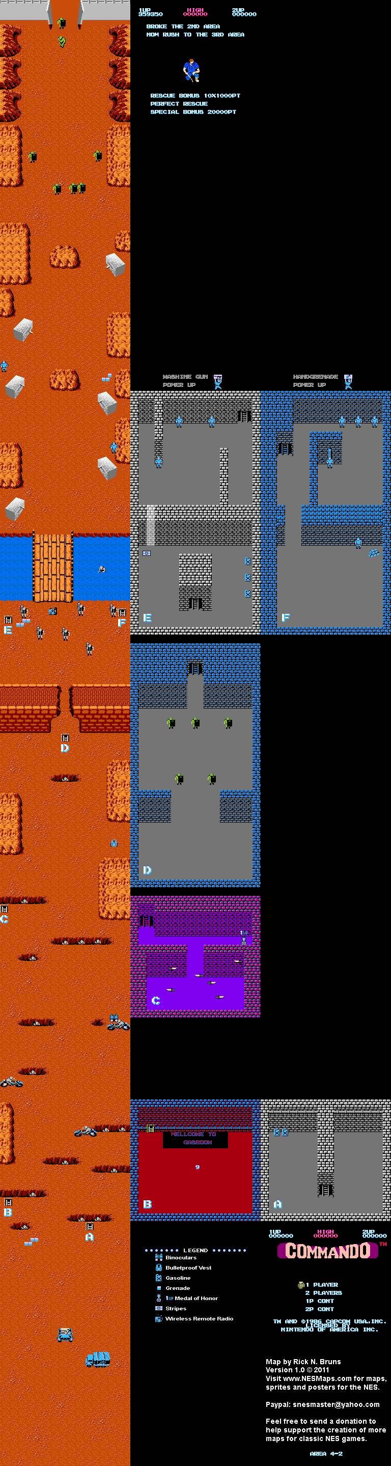 Commando - Area 4-2 - Nintendo NES Map