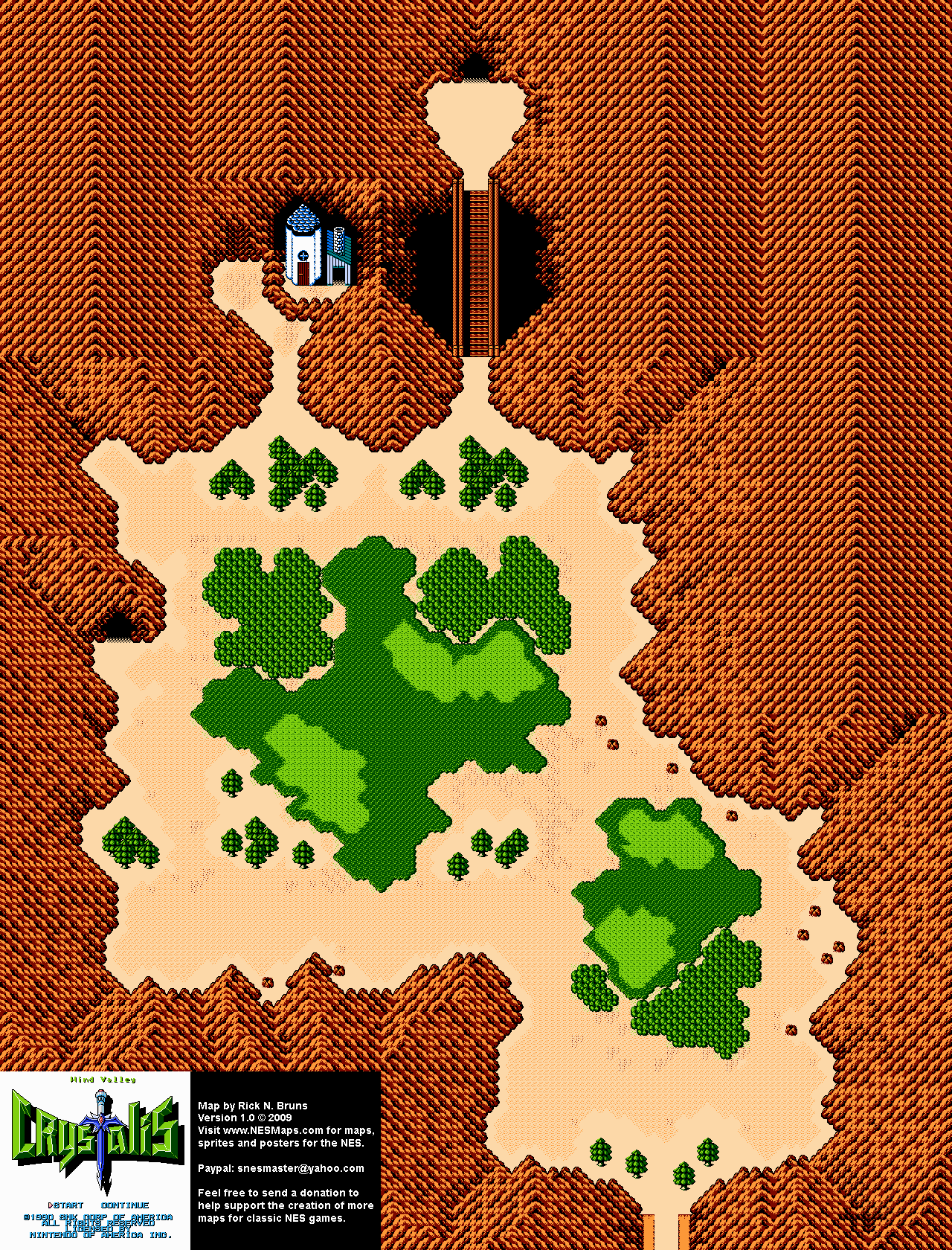 Crystalis - Wind Valley Nintendo NES Map BG