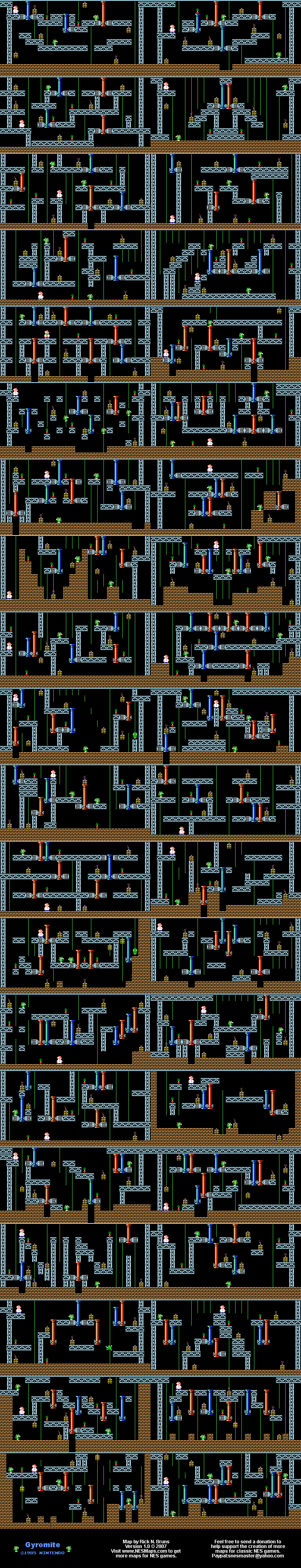 Gyromite - All Phases - Nintendo NES Map