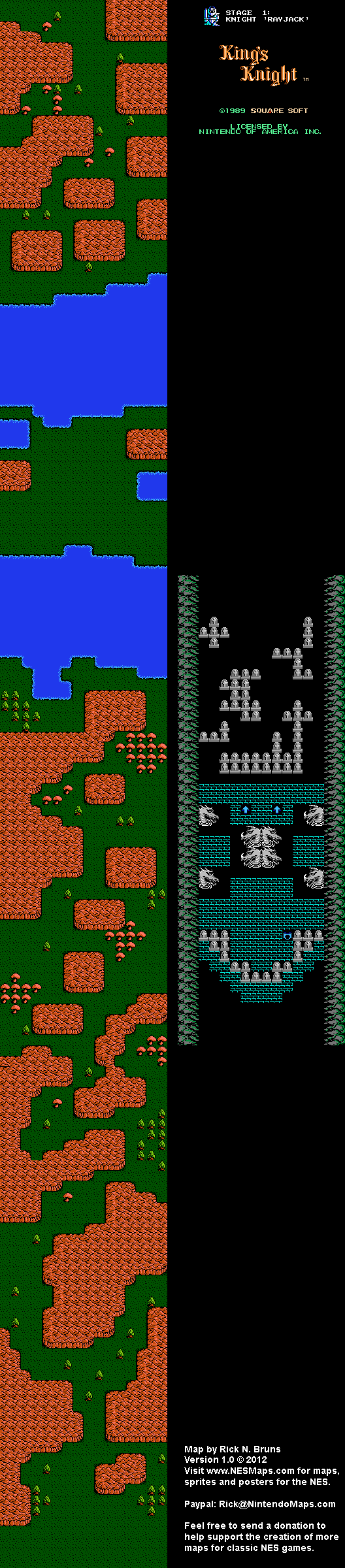 King's Knight - Stage 1 - Nintendo NES Map BG