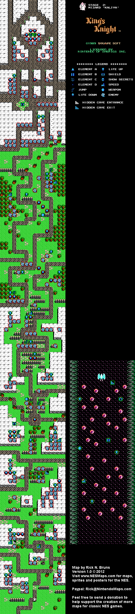 King's Knight - Stage 2 - Nintendo NES Map