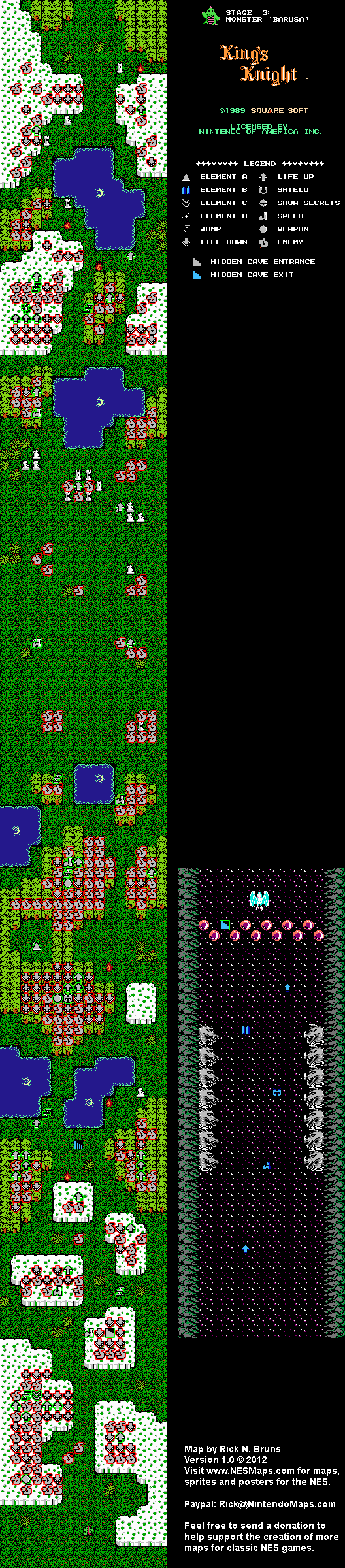 King's Knight - Stage 3 - Nintendo NES Map