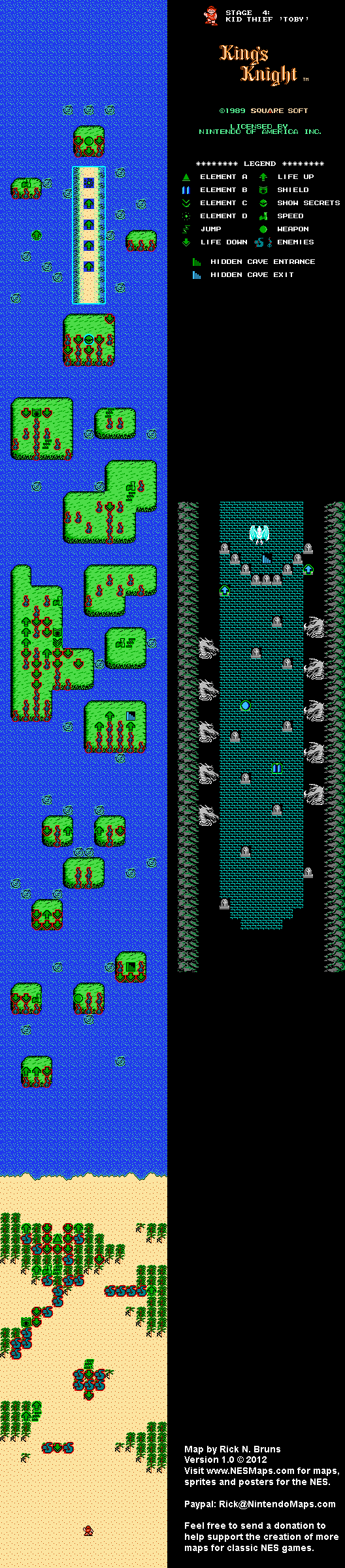 King's Knight - Stage 4 - Nintendo NES Map
