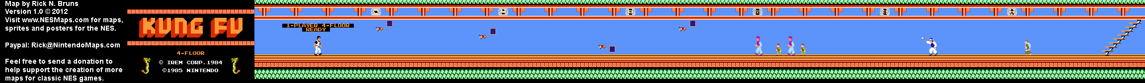 Kung Fu - 4 Floor - Nintendo NES Map