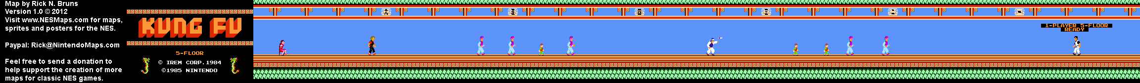 Kung Fu - 5 Floor - Nintendo NES Map