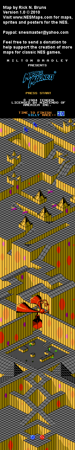 Marble Madness - Level 5 Silly Race Nintendo NES Map