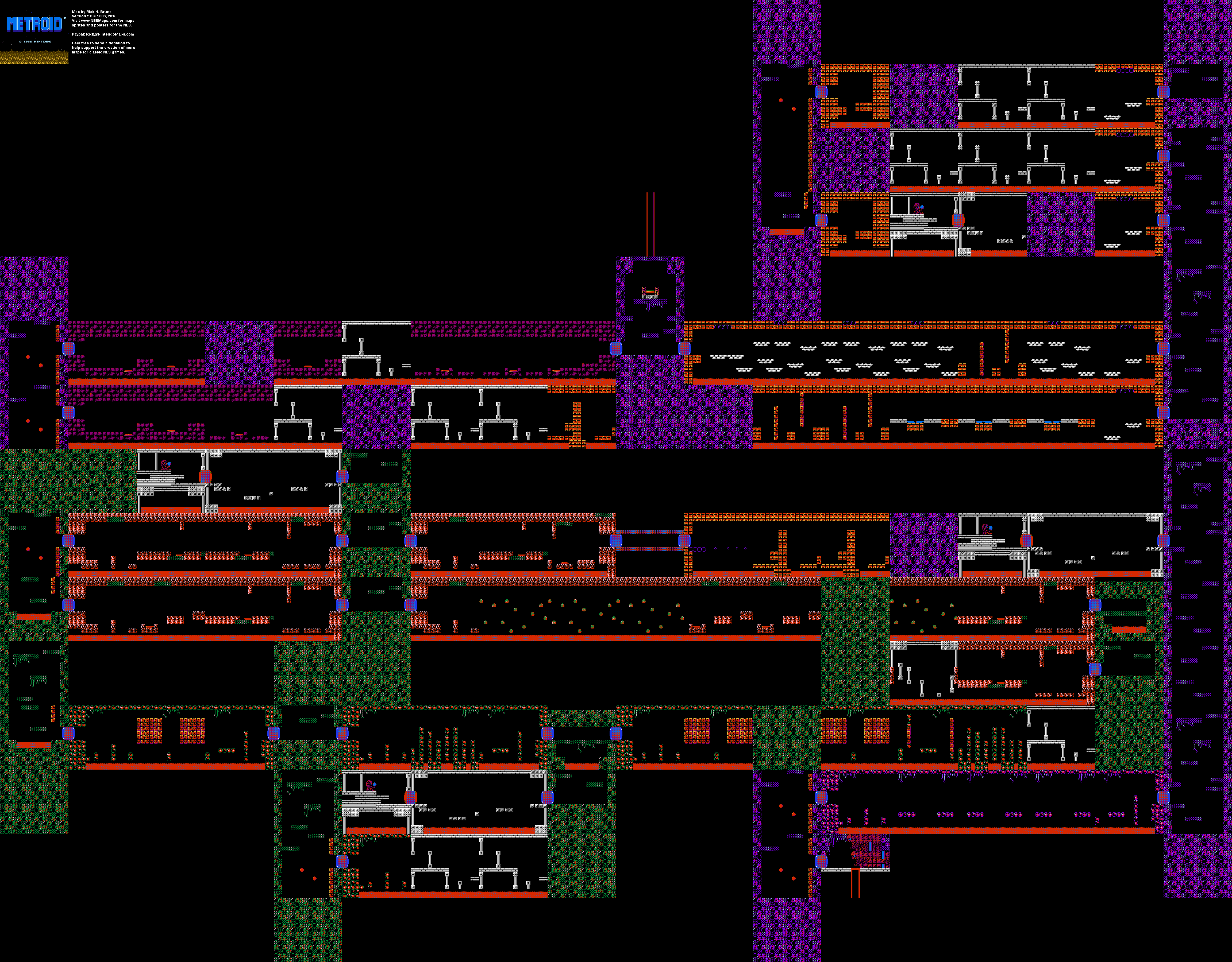 Metroid - Norfair - Nintendo NES Map BG