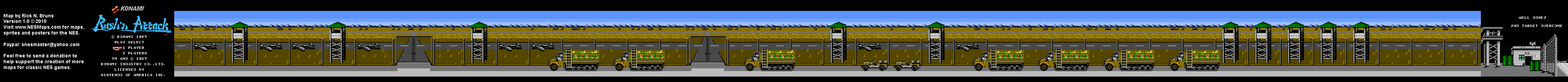 Rush'n Attack - Level 2 Nintendo NES Map BG