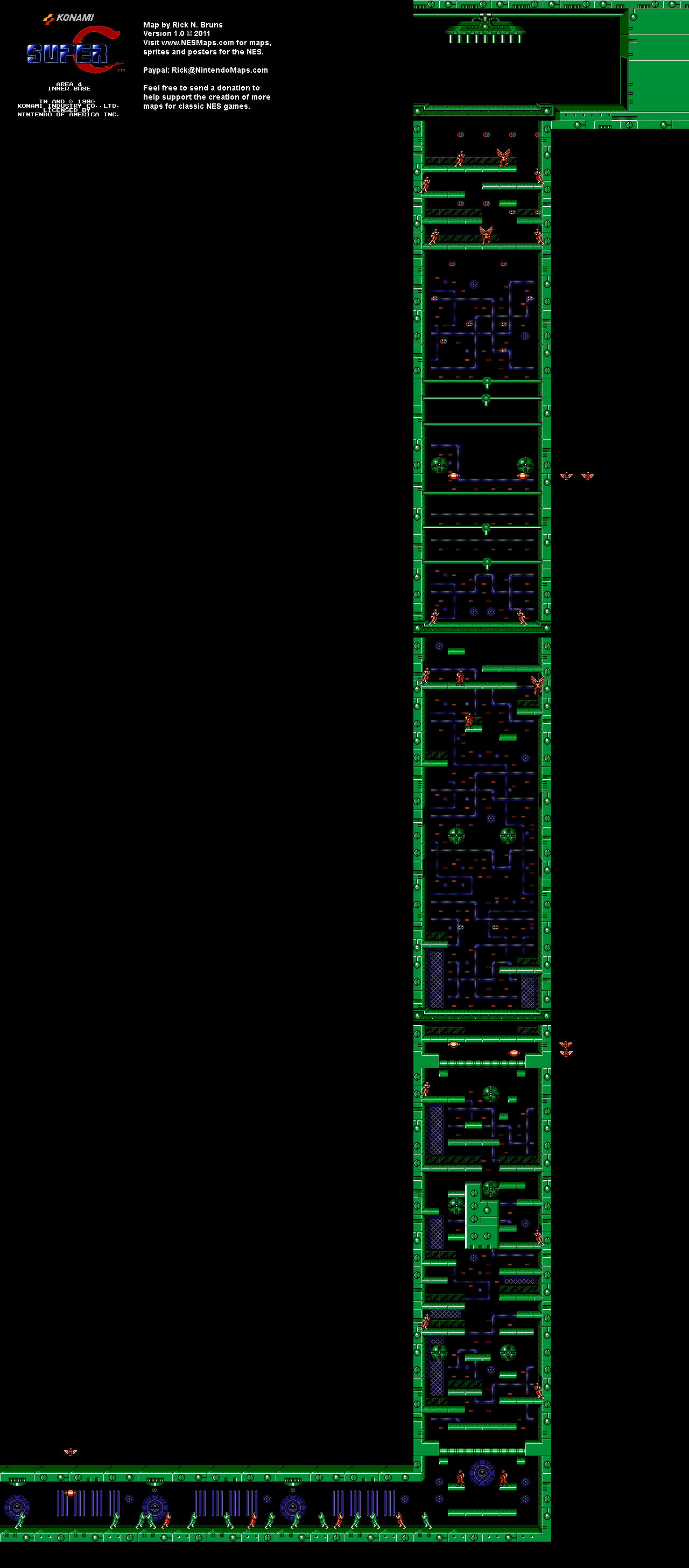 Super C - Area 4 - Nintendo NES Map