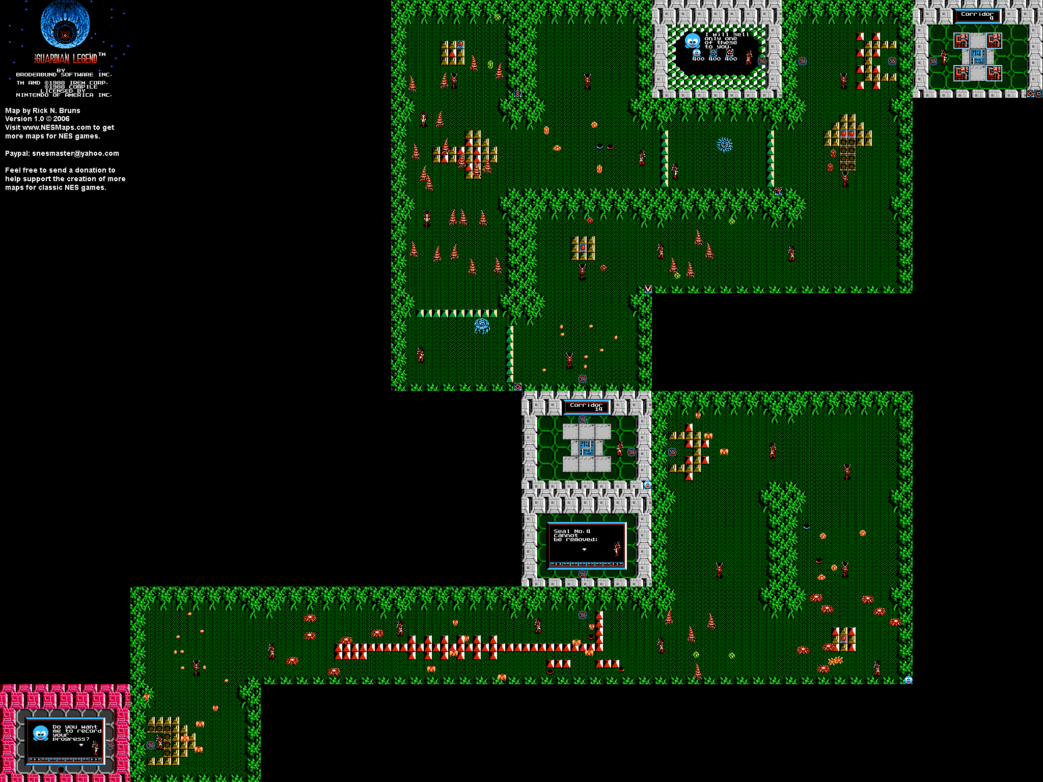 The Guardian Legend - Area 4 - NES Map