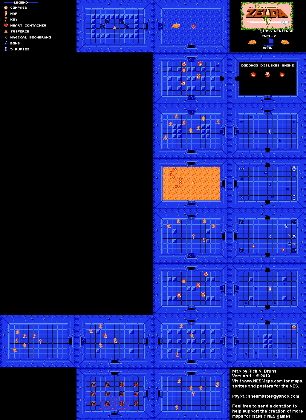 The Legend of Zelda - Level 2 Moon - NES Map