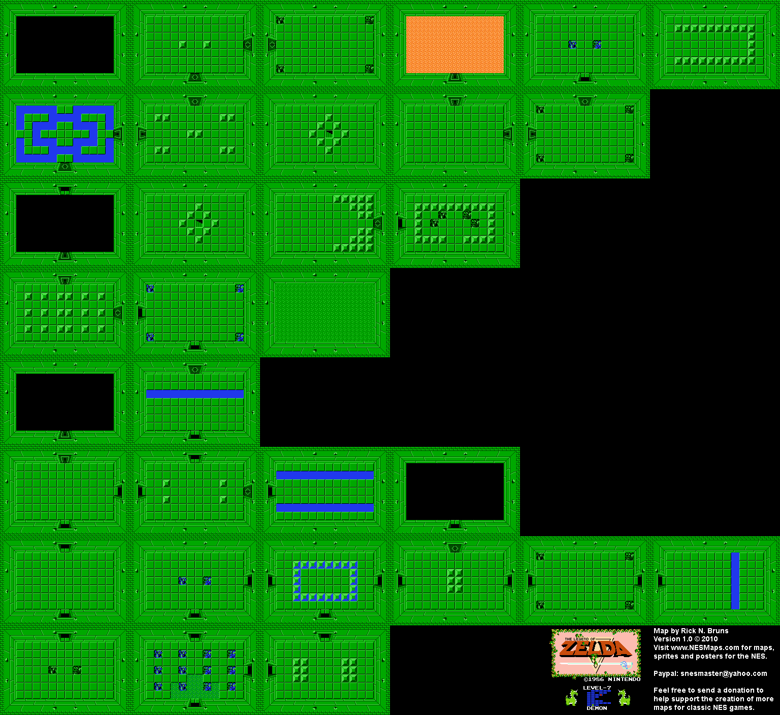 The Legend of Zelda - Level 7 Demon - NES Map BG