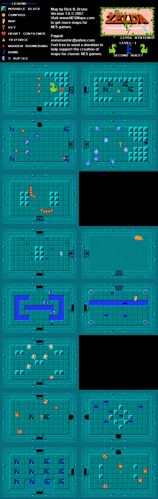 The Legend of Zelda - Level 1 Quest 2 - NES Map