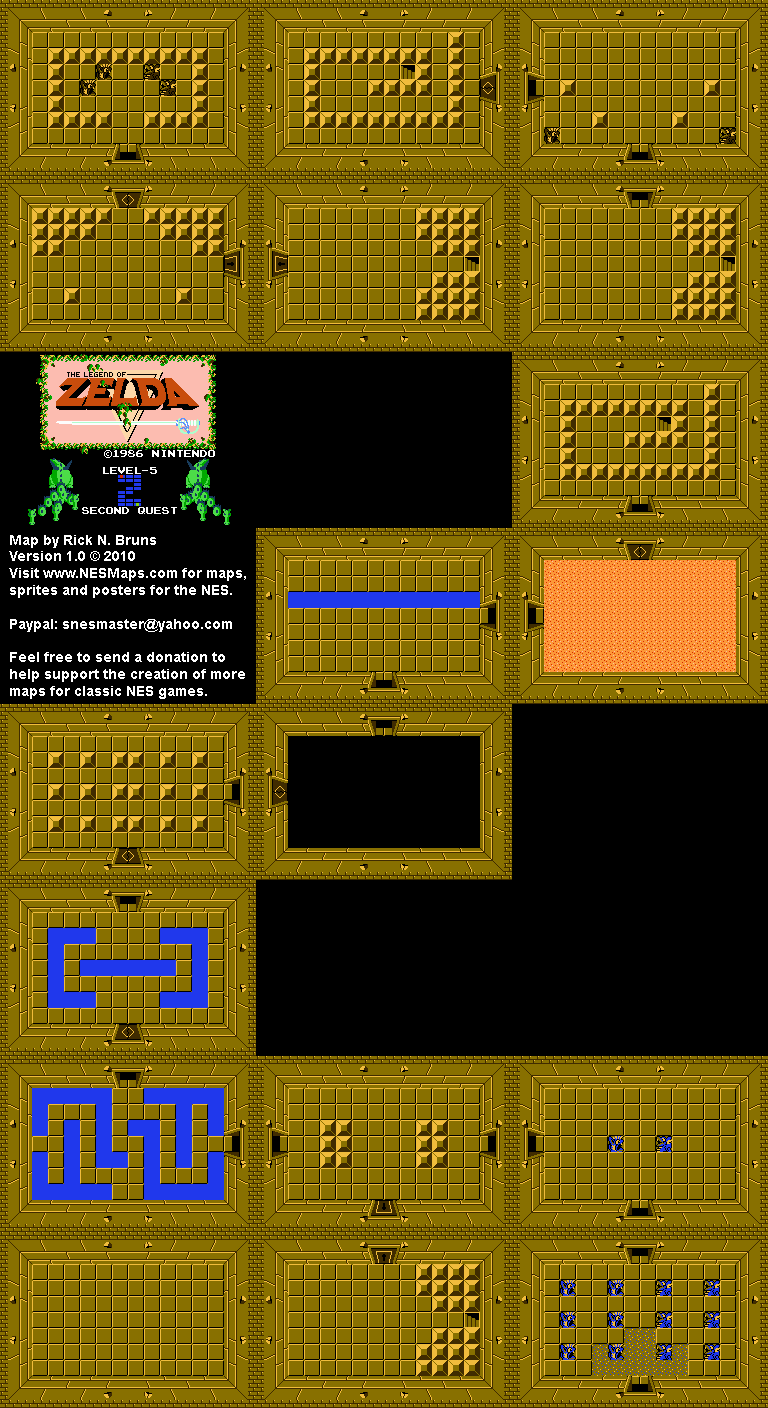 The Legend of Zelda - Level 5 Quest 2 - NES Map BG