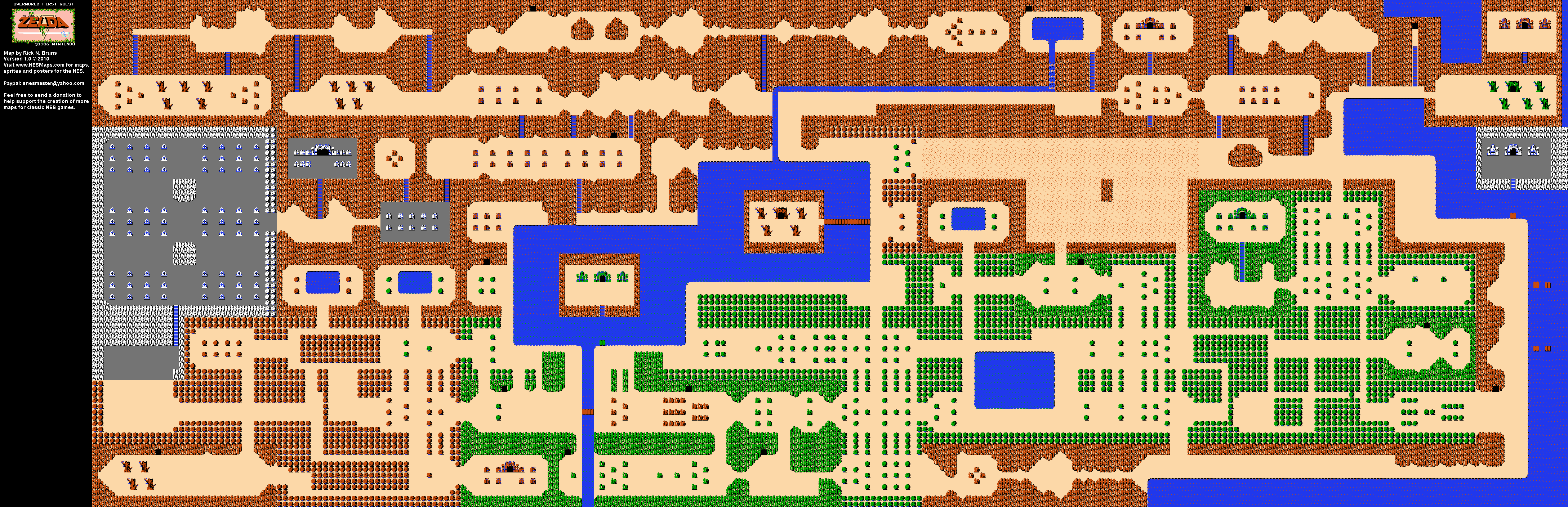 The Legend of Zelda - Overworld Quest 1 - NES Map BG