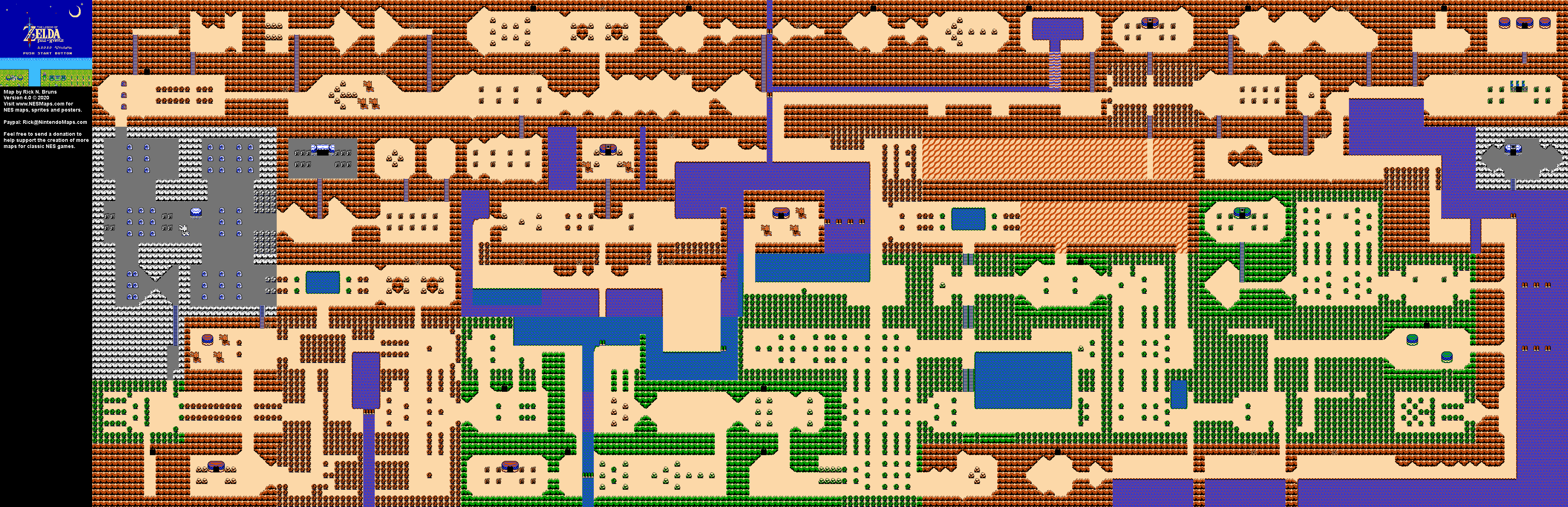 The Legend of Zelda - Fall of Hyrule Overworld - NES Map