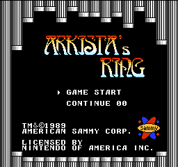 Arkista's Ring Title Screen