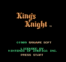 King's Knight Title Screen