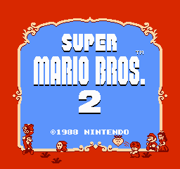 Super Mario Brothers 2 Title Screen