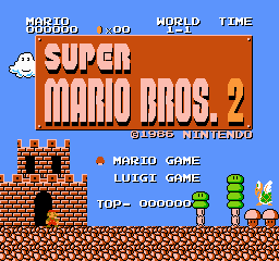 Super Mario Brothers 2 (Japan) The Lost Levels Title Screen