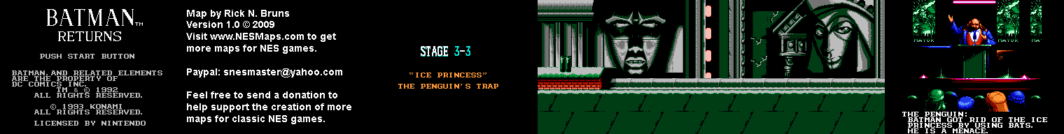Batman Returns - Stage 3-3 - Nintendo NES Background Only Map