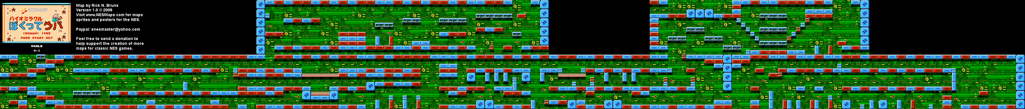 Bio Miracle Bokutte Upa - World 4-1 Nintendo NES Background Only Map