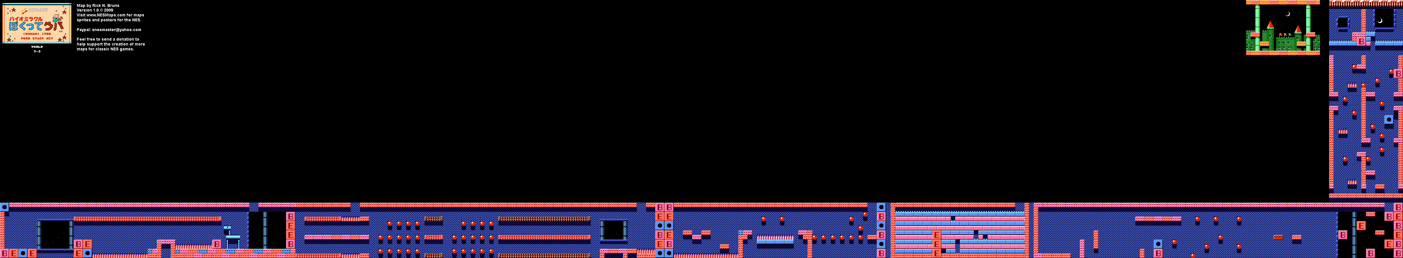 Bio Miracle Bokutte Upa - World 7-3 Nintendo NES Background Only Map