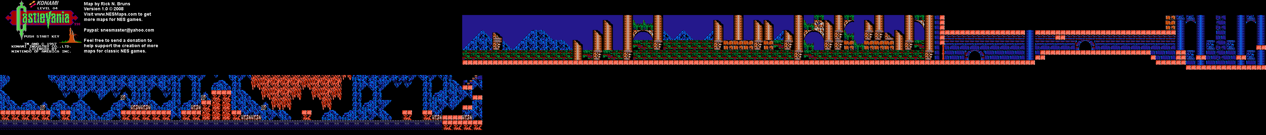 Castlevania - Level 4 Nintendo NES Background Only Map