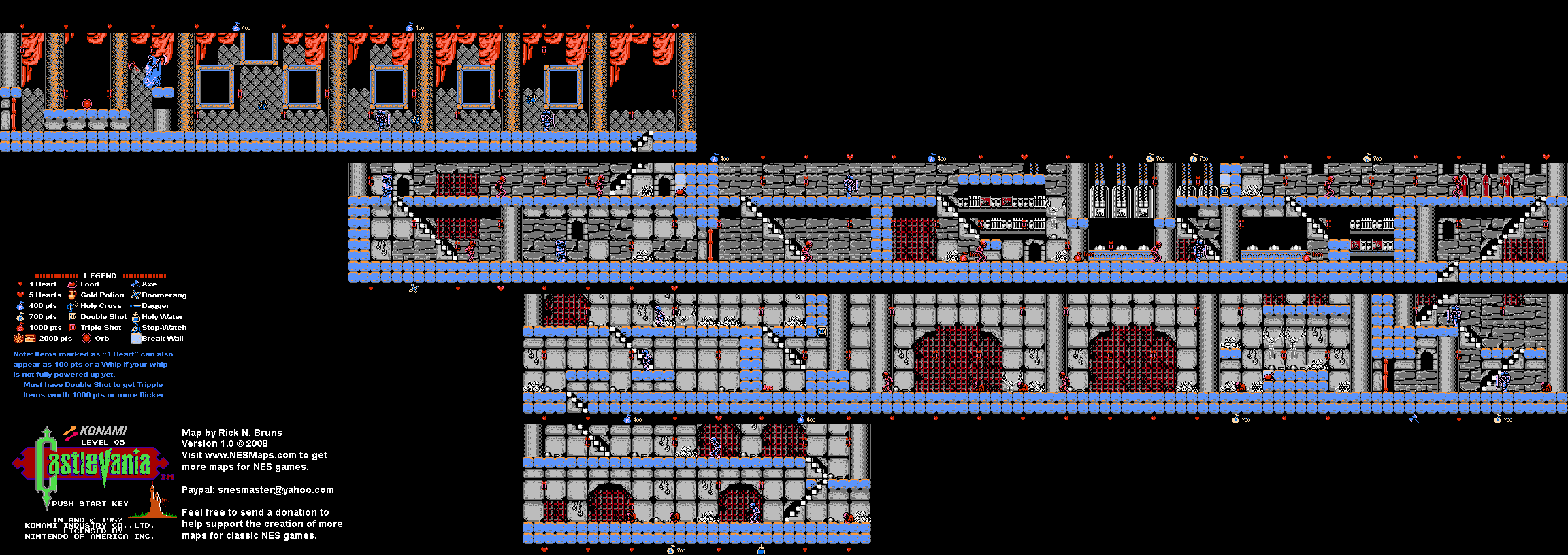 Castlevania - Level 5 Nintendo NES Map