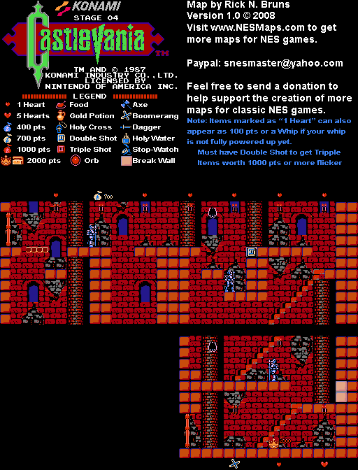 Castlevania - Stage 04 Nintendo NES Map