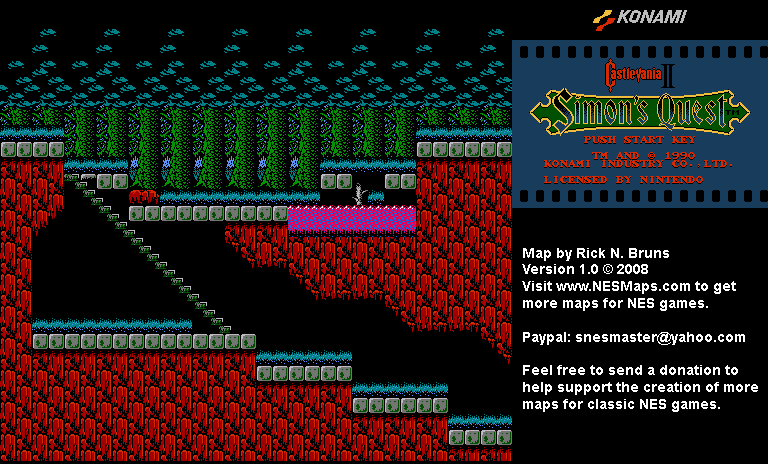 Castlevania II Simon's Quest - Area 05 Background Only Map