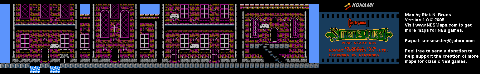 Castlevania II Simon's Quest - Area 06 Town of Veros Background Only Map