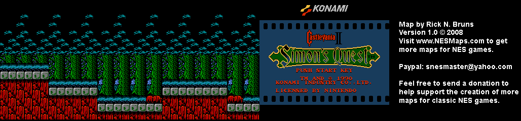 Castlevania II Simon's Quest - Area 15 Background Only Map