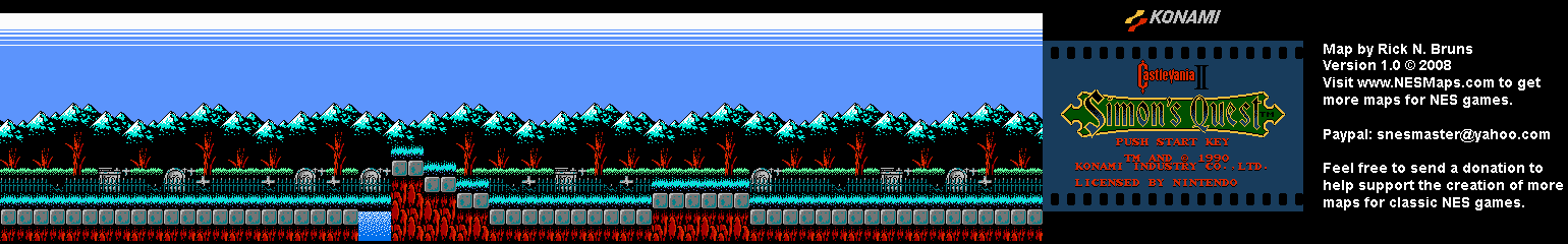 Castlevania II Simon's Quest - Area 17 Background Only Map