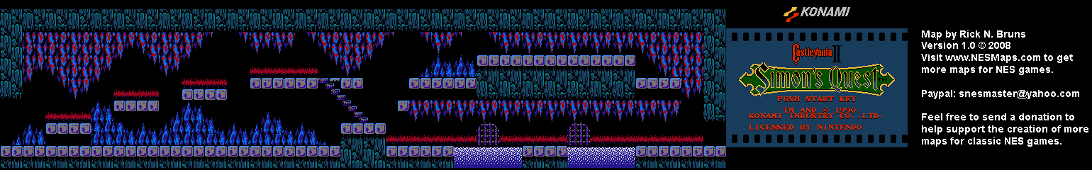 Castlevania II Simon's Quest - Area 18 Background Only Map
