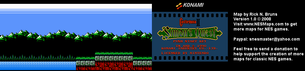 Castlevania II Simon's Quest - Area 22 Background Only Map