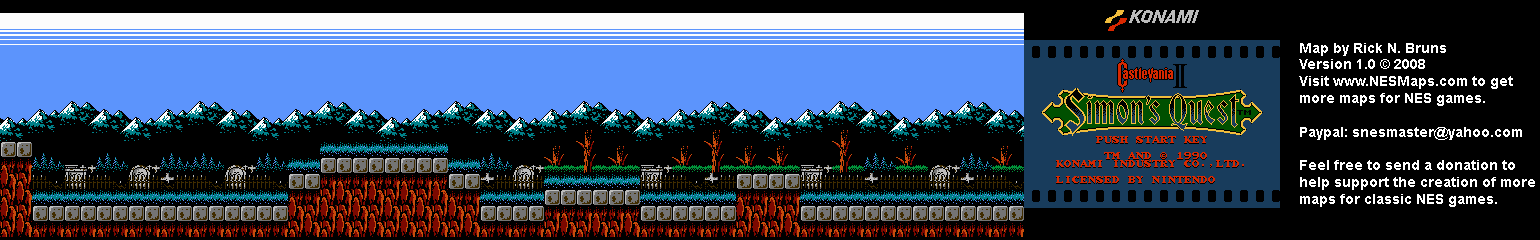 Castlevania II Simon's Quest - Area 31 Background Only Map
