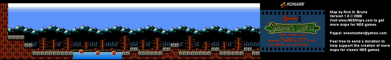 Castlevania II Simon's Quest - Area 34 Background Only Map
